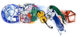 marc chagall oil paintings aon the google logo