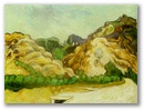mountains at st remy with dark cottage 30x40